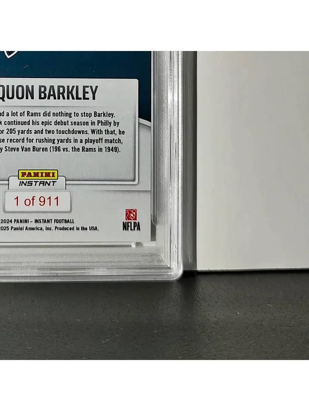 Saquon Barkley 2024 Panini Record Breaker NFL #270 Philadelphia Eagles PSA 10
